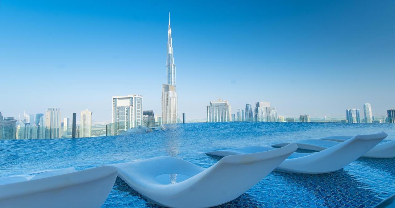 Infinity Pool & Burj Khalifa View L Luxe Paramount Dubaï Extérieur photo